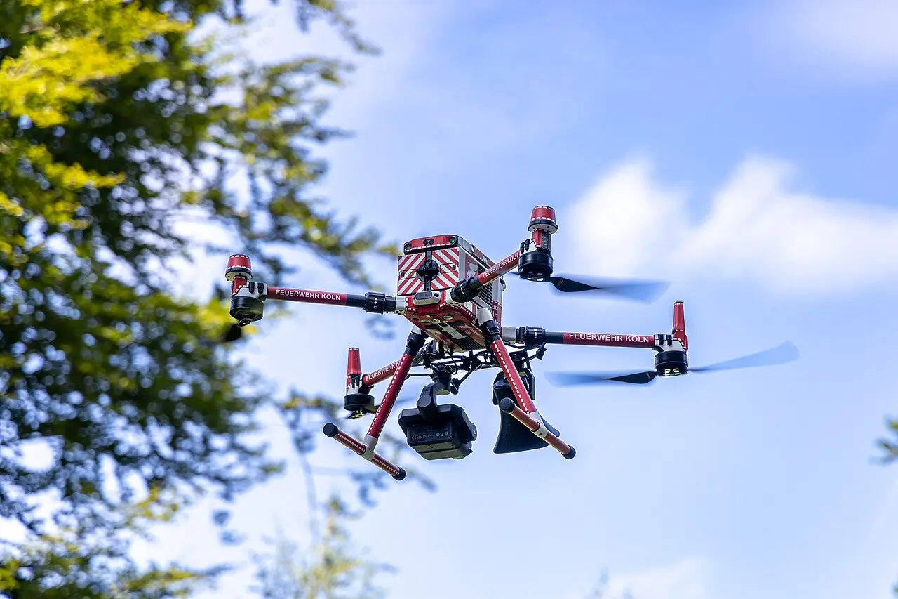 DJI Matrice 350 RTK in firefighting press demonstration